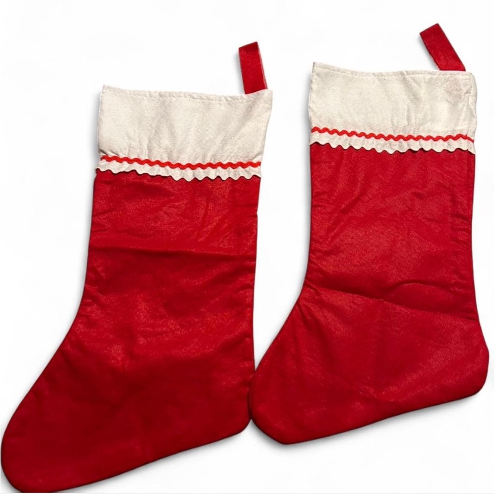 Felt Red and White Christmas Stockings